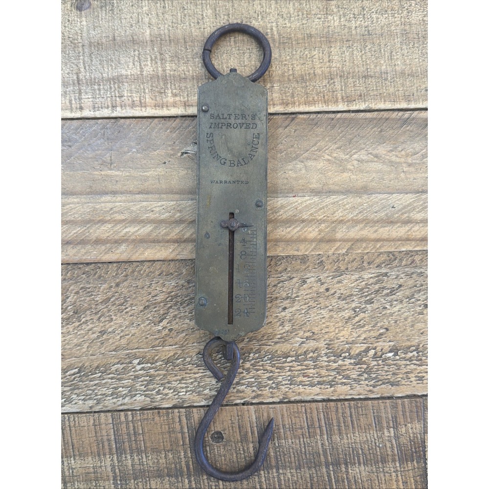 VINTAGE SALTER BRASS SPRING IMPROVED POCKET BALANCE SCALES FISHING - Etc